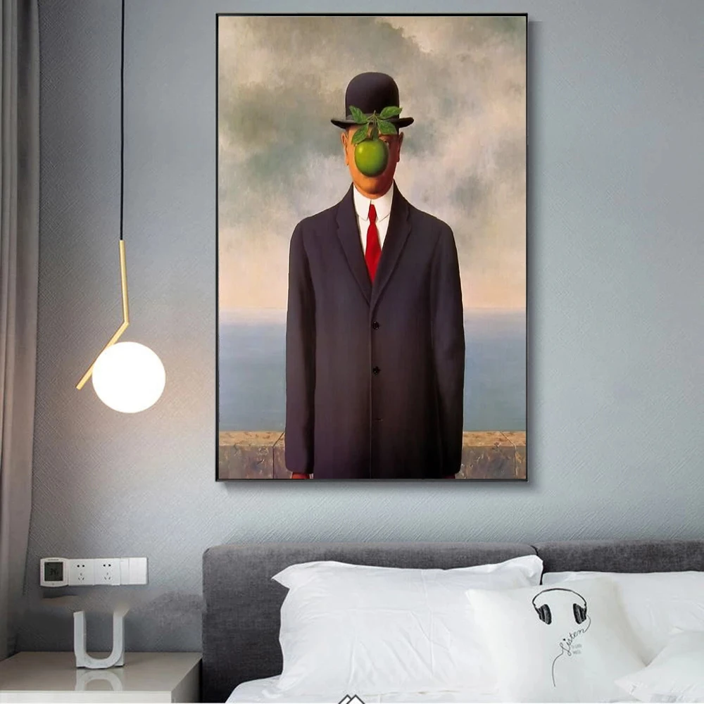 Картина на холсте с изображением сынов человека Рене магритте Ретро плакаты и
