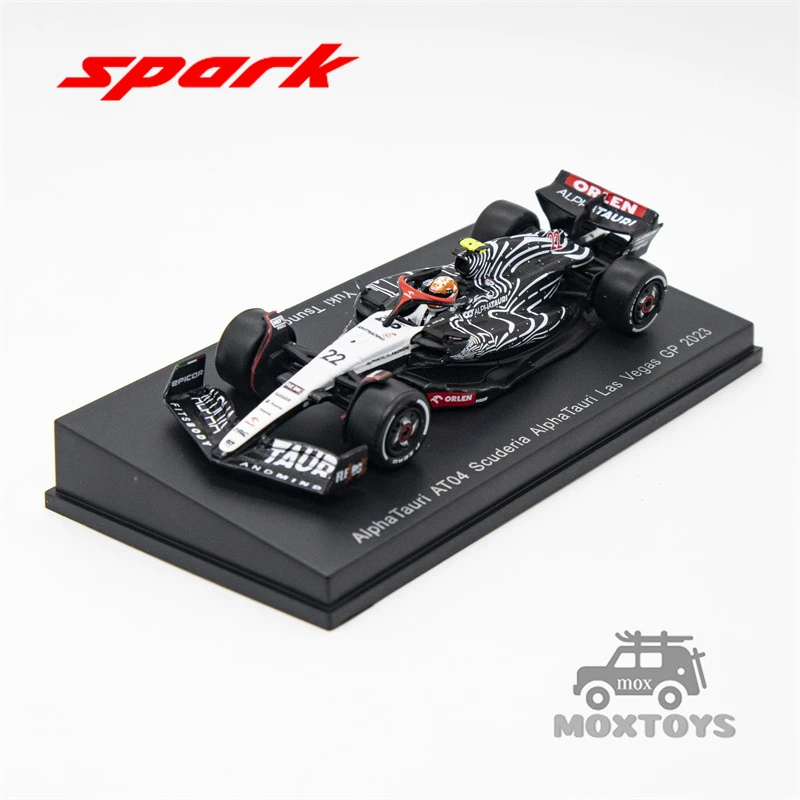 Spark 1:64 AlphaTauri AT04 No.22 Scuderia Las Vegas GP 2023 Yuki Tsunoda Литая под давлением модель автомобиля
