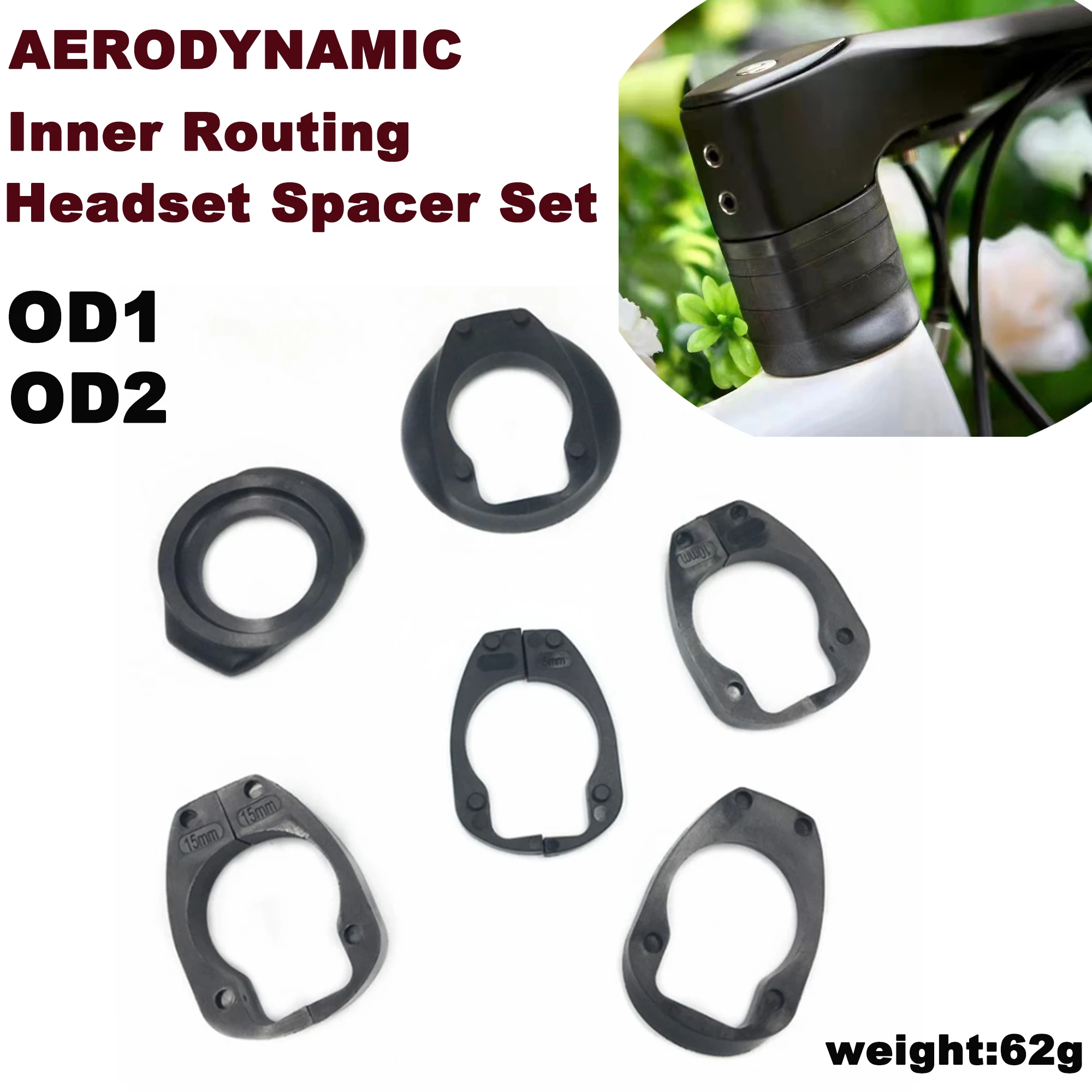 B05 B06 Handlebar Plastic Spacer Set for 28.6mm and 31.8mm OD1 OD2 Fork Integrated Handlebar Headset Washer Road Bicycle Parts
