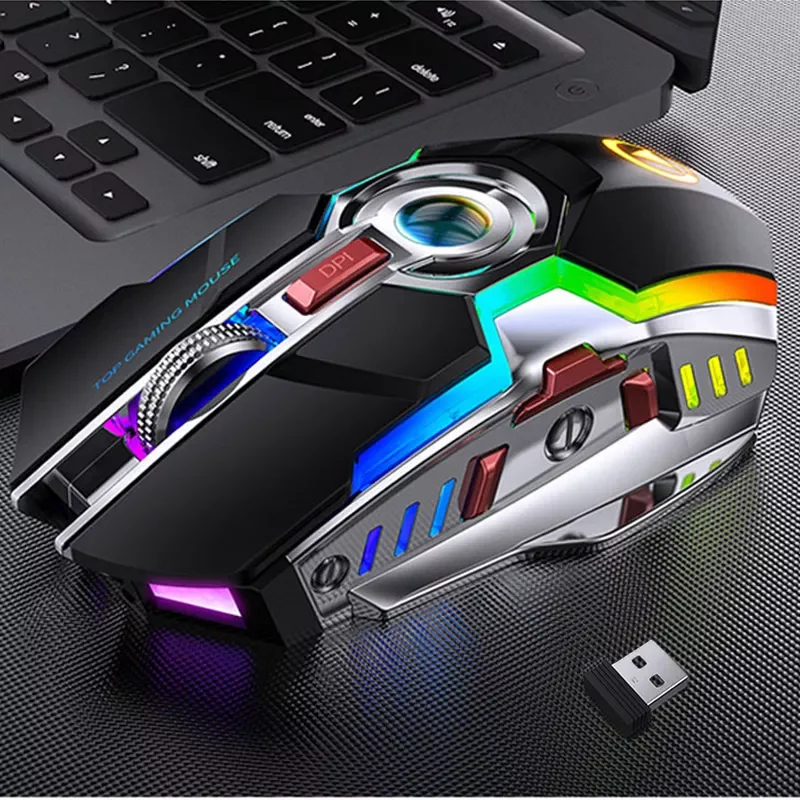 

Wireless Gaming Mouse Rechargeable 2.4G Silent 1600DPI Ergonomic 7 Buttons LED Backlight USB Optical Mouse Gamer For PC/Laptop