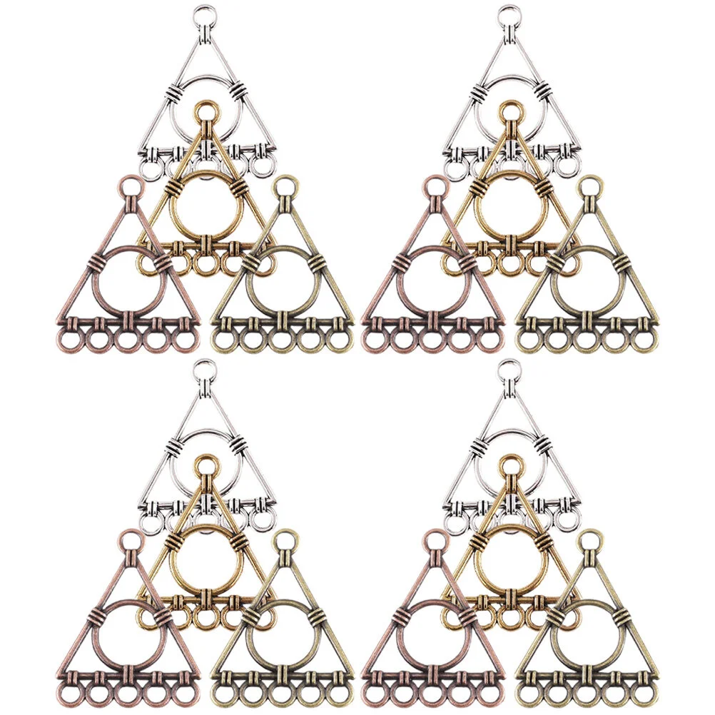 

50 Pcs Cutout Necklace Pendant Teardrop Earrings DIY Alloy Accessory Vintage Dangle Charms