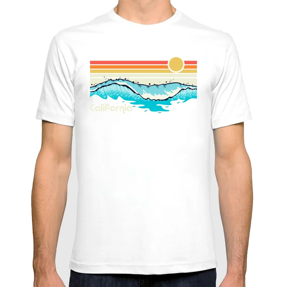 

Мужская одежда для серфинга в стиле 90-х годов 2023, модная мужская одежда, мужская футболка, Калифорния, ретро, Винтажная футболка, одежда для серфинга в стиле 70-х, футболка с графическим принтом