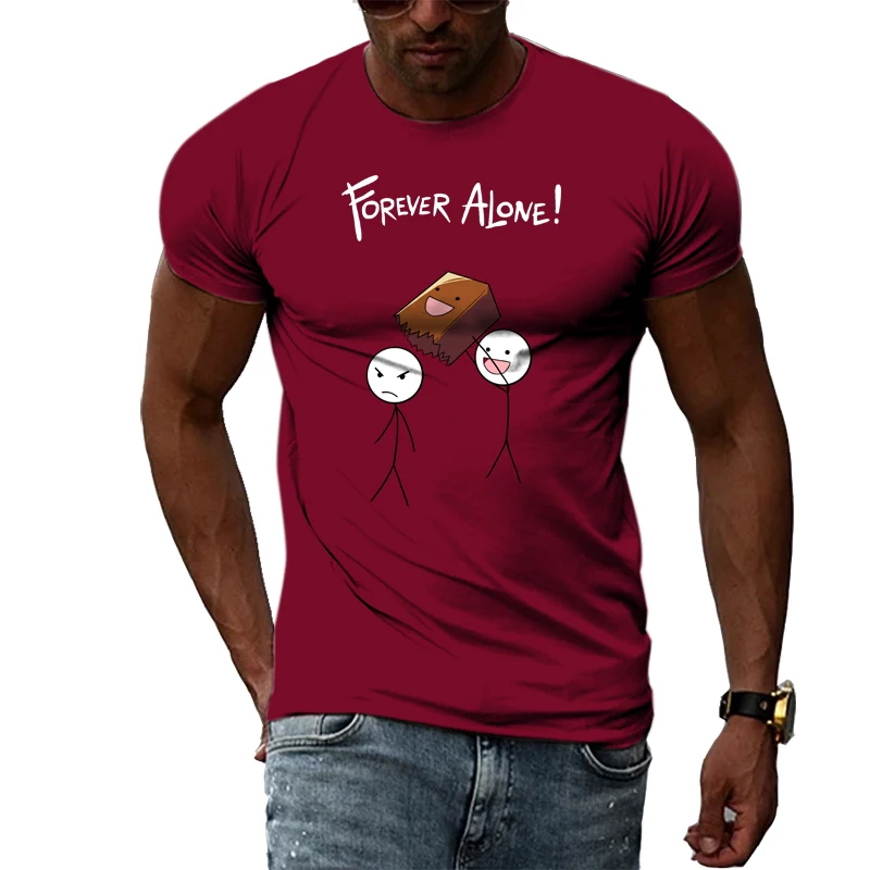 

Summer Fashion Casual Men's T-shirt Young Handsome Trendy Funny Street Style Round Neck 3D Printing Large Size Short-Sleeved Top
