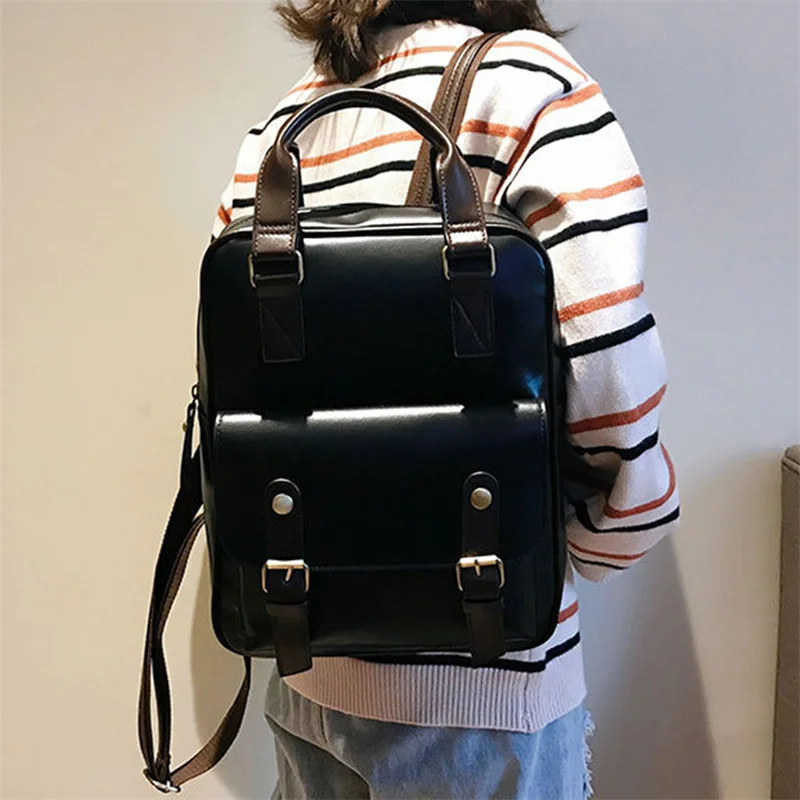 

Women Anti Theft Backpacks Students Brown School Bags for Teenage Girls Waterproof Vintage Laptop Leather Big Travel Backpack