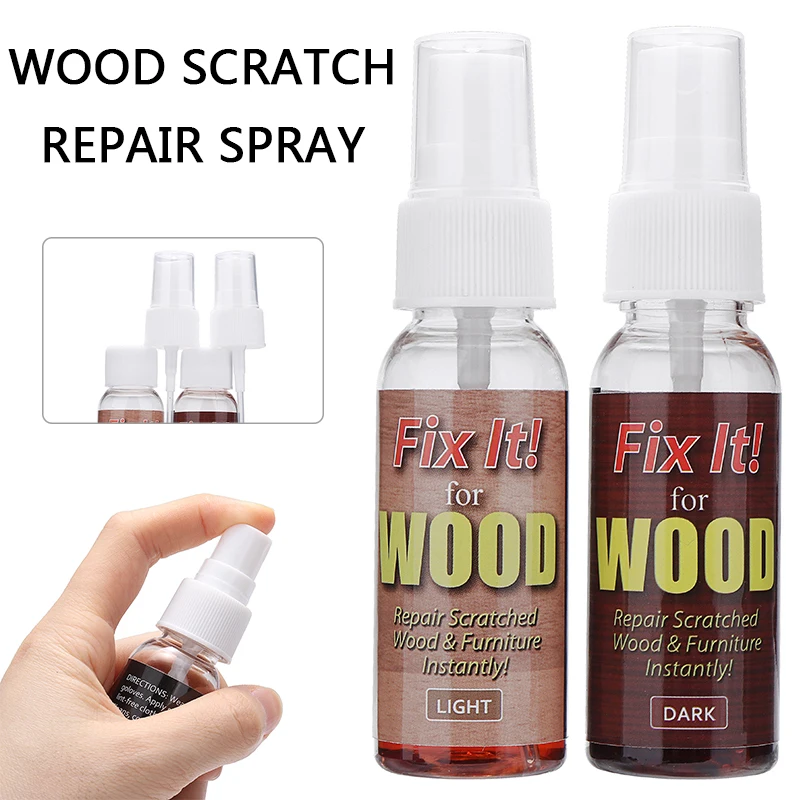 

2pcs Practical Instant Wood Scratch Remover for Wooden Floor Furniture Polishing Scuffs Holes Repair Fix Paint Liquid Spray