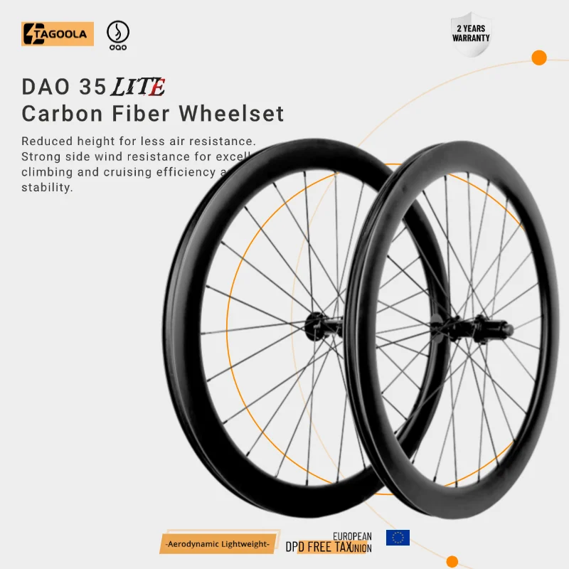 TAGOOLA DAO35 LITE 700C Карбоновая колесная пара шириной 30/21 мм опора 1423 спицы 4 собачки