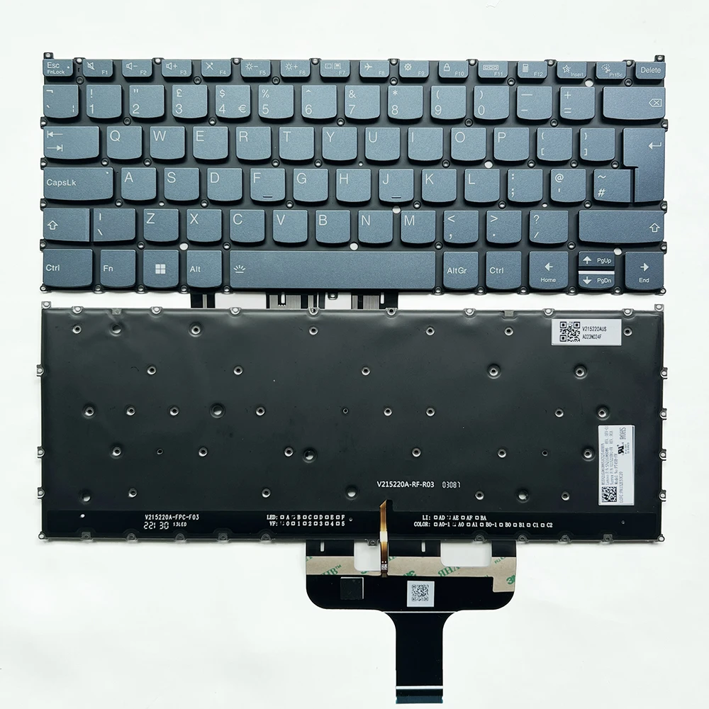 Фото PT4SB Клавиатура с подсветкой в Великобритании/Французском стиле для Lenovo Yoga 7 14ARB7 14IAL7 Yoga Slim7 ProX 14ARH7 14IAH7 SN21G96086 V 215220 BK1 №2