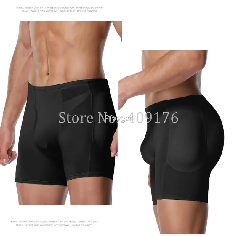 Men Shaper Butt Lifter Big Ass Underwear Padded Removable Inserts Enhancer Boxers Big Waist 6XL