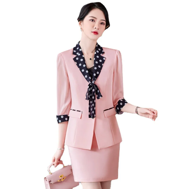 Women Jacket 2 Piece Set 2023 New in Scarf Collar Blazers Trousers Set Elegant Formal Office Ladies Work Wear Business Pants Set
