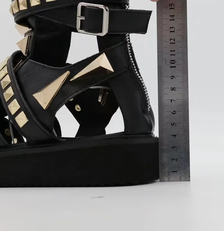 Сандалии мужские из натуральной кожи повседневные туфли на платформе с высоким