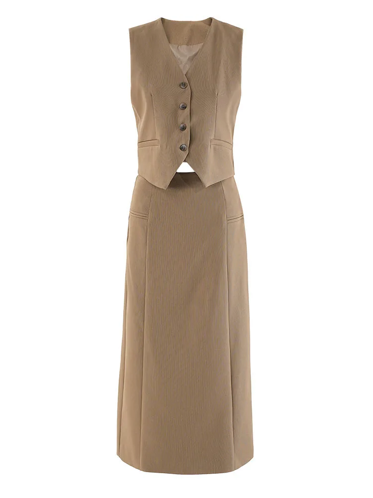 Осенний Модный комплект LANMREM из трех предметов женский жилет без рукавов