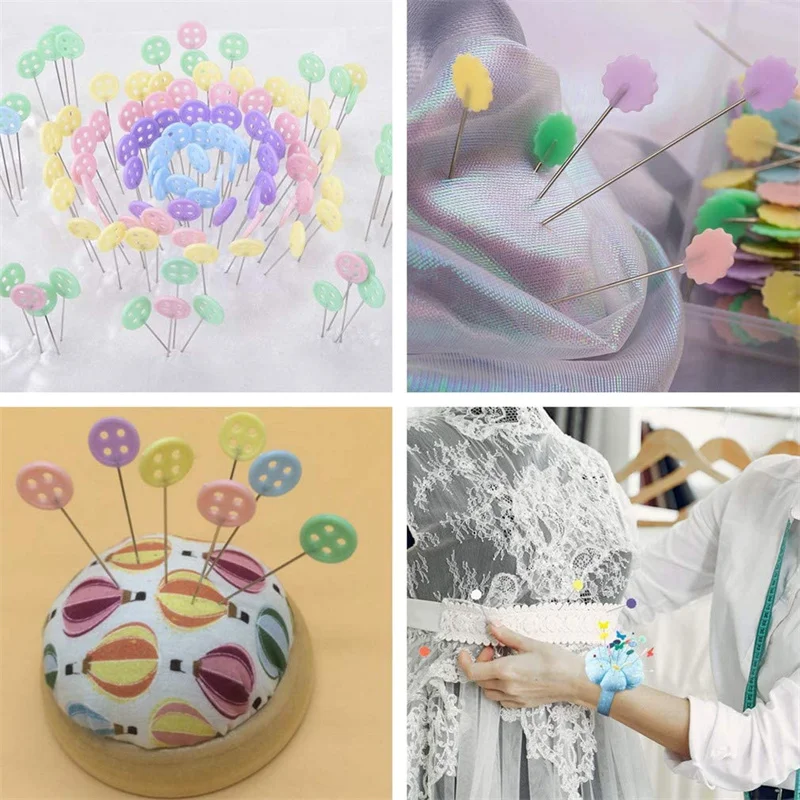 50 шт./коробка Швейные булавки с плоской головкой и прямой иглой для маркировки позиции, самостоятельное изготовление одежды, аксессуары.