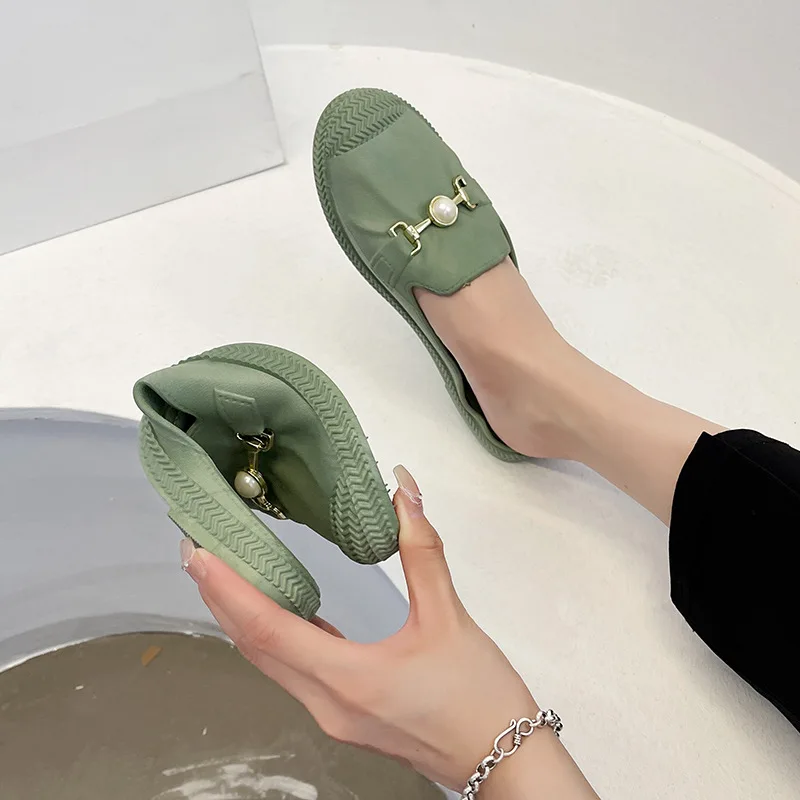 Мюли женские с круглым носком повседневные легсветильник шлепанцы мягкая