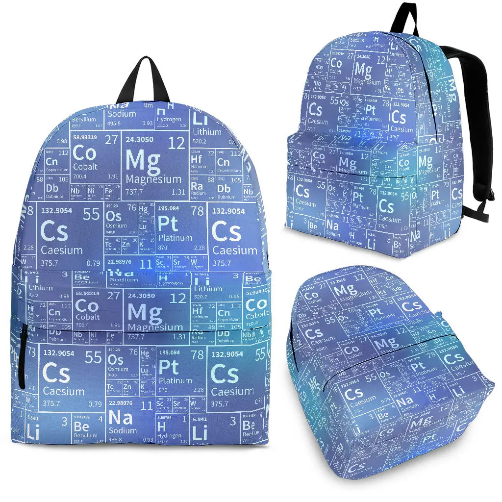 

YIKELUO Pop Starry Sky/Galaxy/Chemical Formula 3D Printed Student Textbook Bag Youth Laptop Backpack With Zipper Casual Knapsack