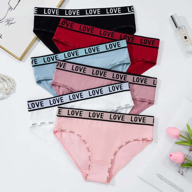 Купи 3Pcs/set Feminine Lingerie Cotton Panties Women's Sexy Letter Belt Briefs Mid Waist Shorts Soft Breathable Girl Underwear за 256 рублей в магазине AliExpress