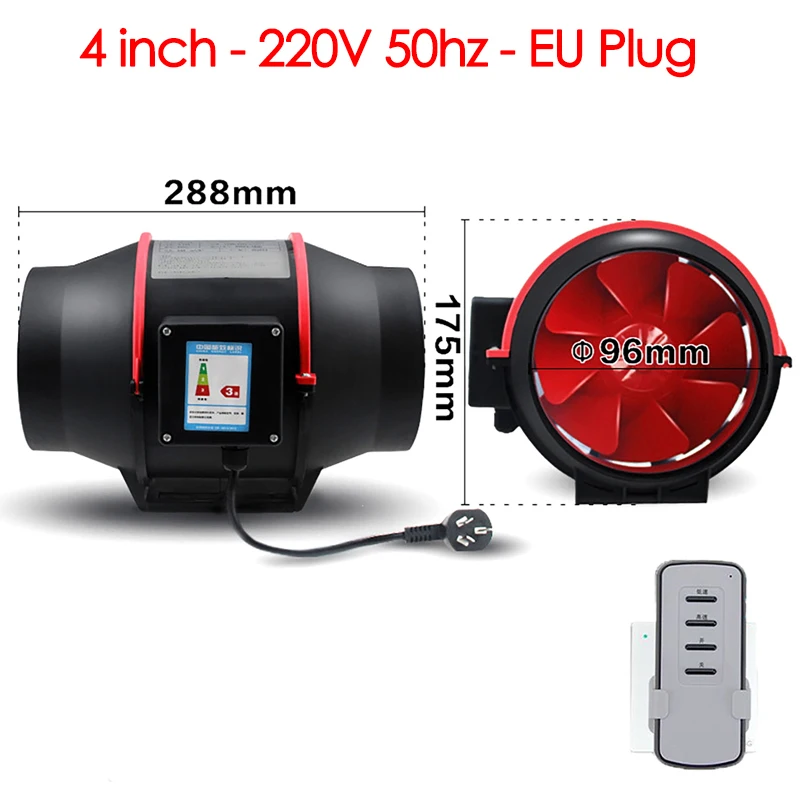 

Вытяжной дымовой вентилятор 96 мм, контроль скорости, линейный вентилятор смешанного потока, 220 В, высокоскоростной тихий вытяжной вентилятор для домашних вентиляционных отверстий, детали системы HVAC