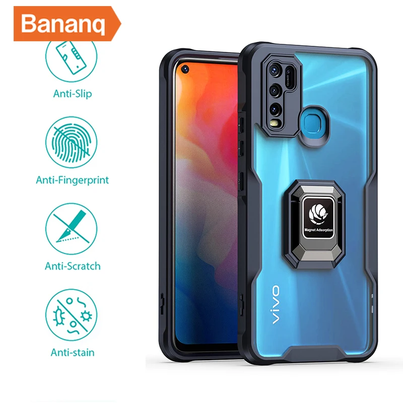 

Bananq Shockproof Bracket Case For VIVO Y11 Y16 Y17 Y21T Y33S Y02S T1X T1 5G S12 S15E S15 V23 V25 Pro V25E Magnetic Stand Cover