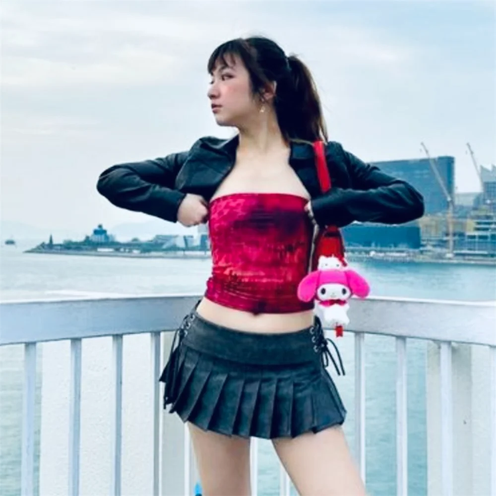 Женская универсальная юбка со шнуровкой и плиссировкой весна 2024