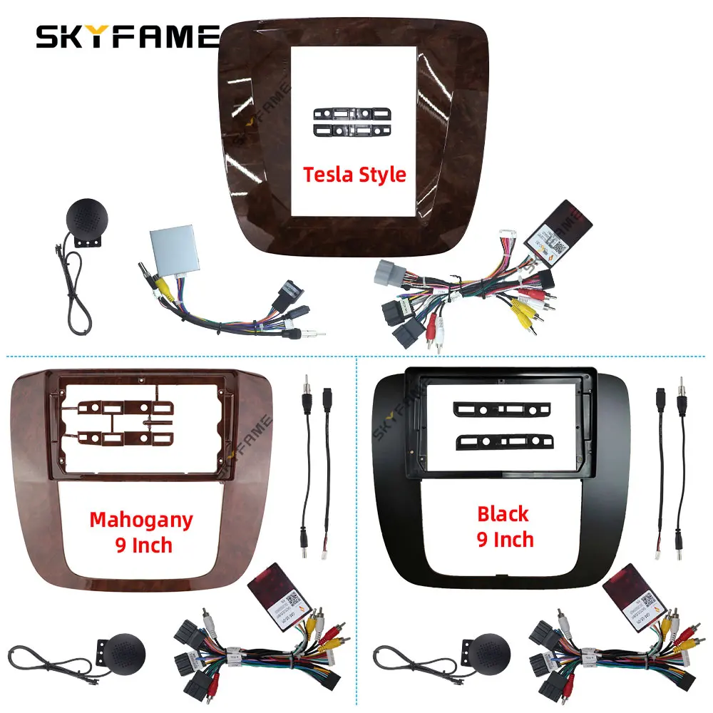Фото SKYFAME автомобильная рамка, адаптер для фасции, декодер Canbus Box, Android радиоприемник, комплект панели для GMC Yukon Chevrolet Silverado Tahoe
