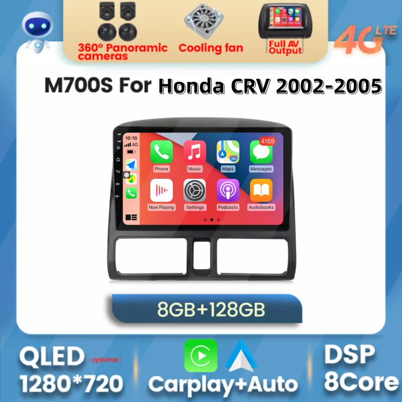 

Android 11 все-в-одном автомобильный стерео видео плеер для Honda CRV CR-V 2002-2005 Carplay автоматическое радио 8-ядерный GPS навигации нет 2Din