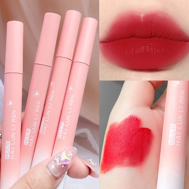 

6Colors Velvet Matte Lipstick Long Lasting Waterproof Chestnut Lip Stick Red Liquid Lip Gloss Korean Affordable Cosmetics Makeup