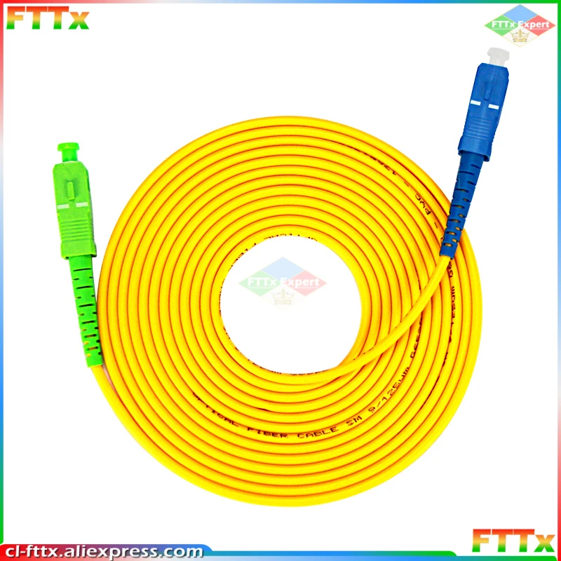 Free Shipping 50pcs SC APC to SC UPC Simplex 3.0mm PVC Single Mode 1/2/3M Fiber Patch Cable Jumper Fiber Patch Cord