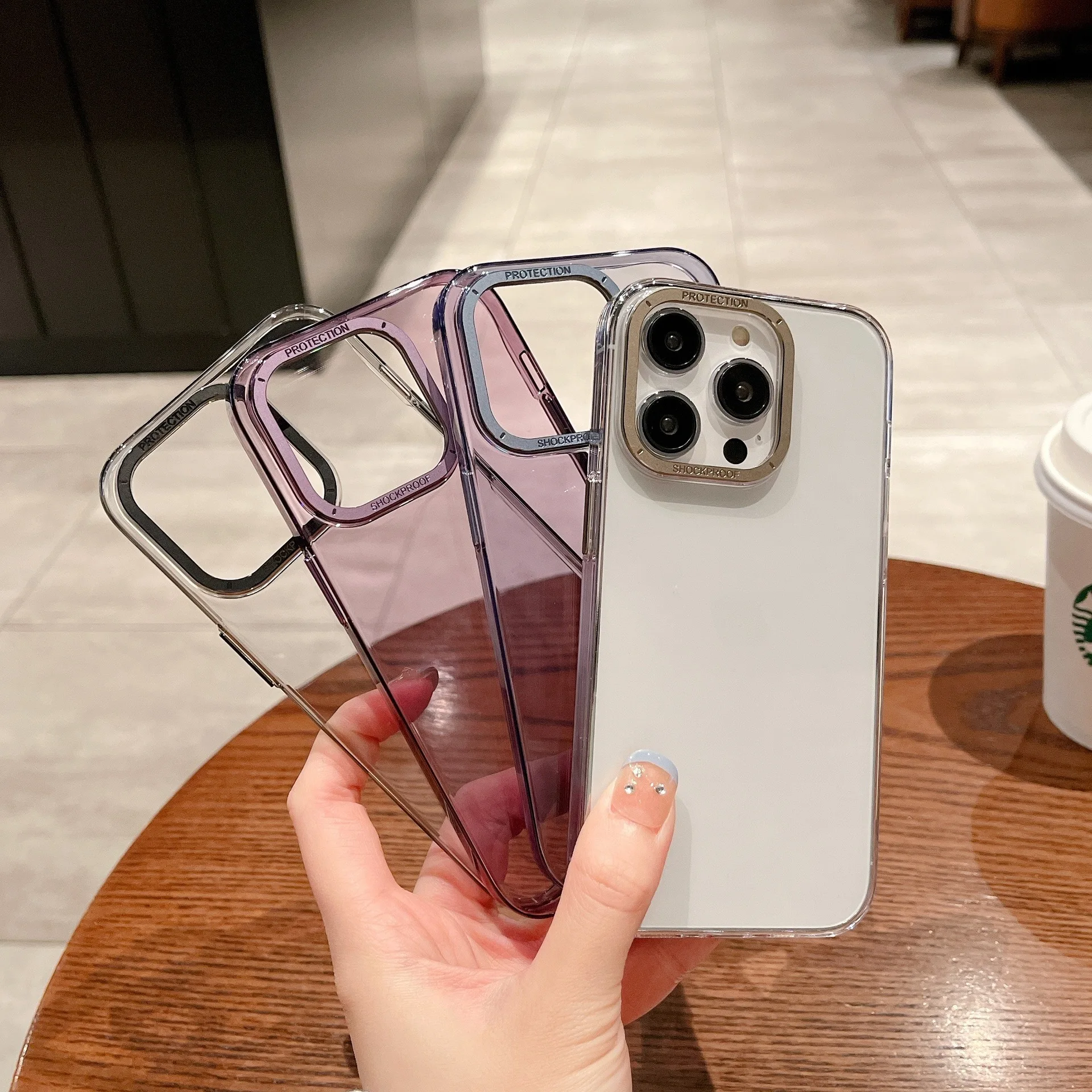 

Anti-Yellowing Anti-Finger Print Coating Premium Case For iPhone 14 Pro Max 13 Plus Fashion Trendy Cover Metal Camera Ring