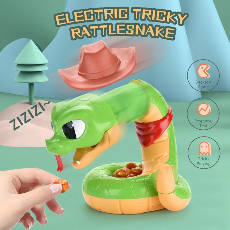 

Multiplayer Biting Snake Rattlesnake Animals Kids Toy Fun Toy Party Games Funny Electric Tricky Scary Interactive Gift Family