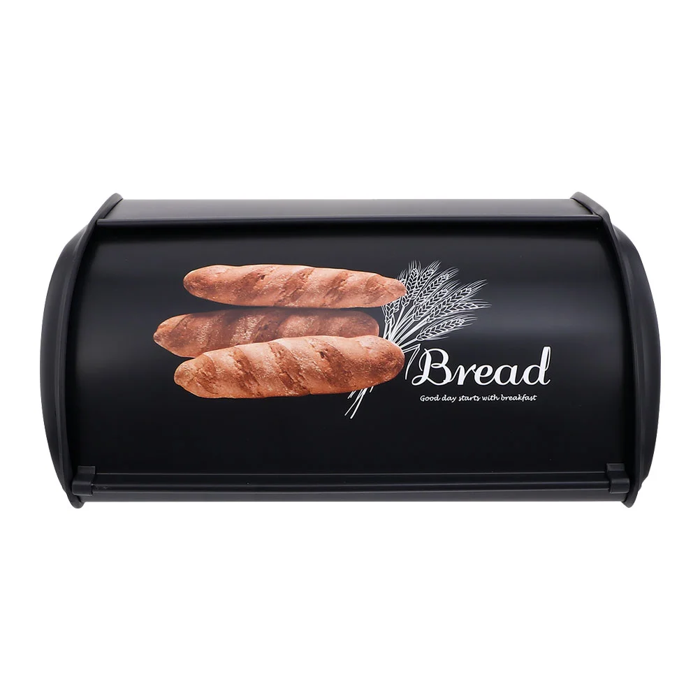 

Bread Kitchen Box Bin Containerblackstorage Bins Large Keeperrollcounter Organisation Canister The Organizer Cover Serving