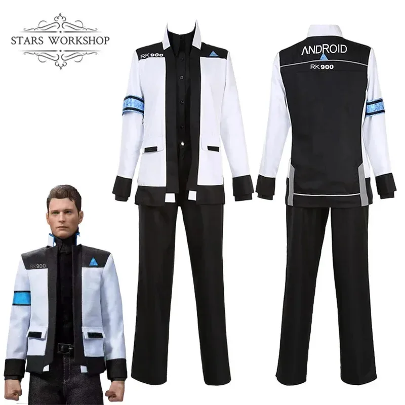 Фото Детройт: Бокоме Человек Коннор Cos RK900 Униформа агента Мужчины Женщины Куртка Пальто Футболка Брюки Хэллоуин Карнавальный Костюм C GKb; 3's,6.e №3