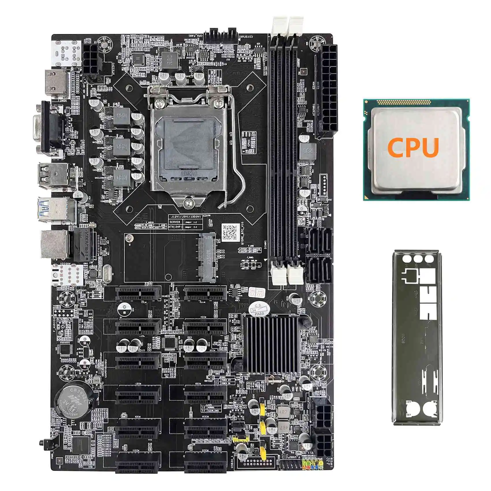 

Материнская плата для майнинга B75 12 PCIE ETH + ЦП + перегородка LGA1155 MSATA USB3.0 SATA3.0 поддержка DDR3 ОЗУ B75 BTC материнская плата для майнинга