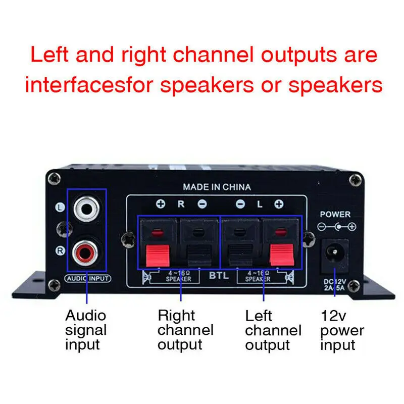 AK170 12V Mini 400W HIFI Цифровой стерео усилитель звука для автомобиля AMP FM-радио микрофон