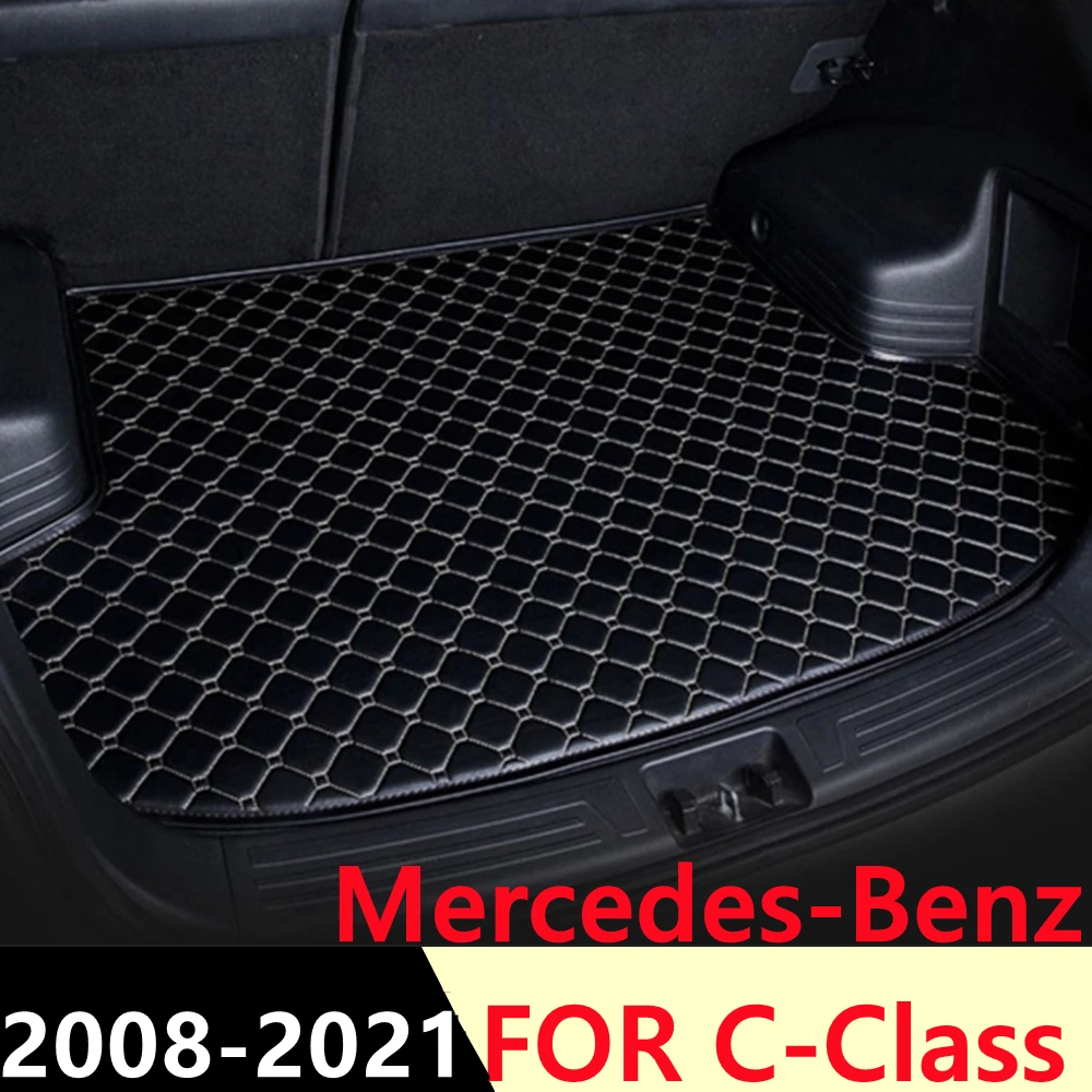 

Коврик для багажника автомобиля Mercedes-Benz C Class 2008-2021, плоский боковой водонепроницаемый задний коврик для груза, коврик, задние аксессуары, по...