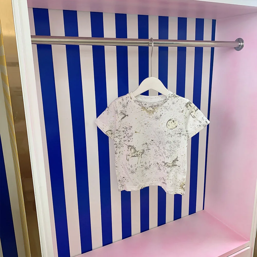 

High end children's wear boys' fashion T-shirt short sleeve Tianma print pattern Fashion Design Cotton Top dress