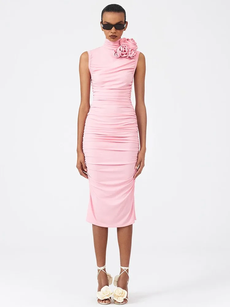 

Женское облегающее Мини-Платье Laura Kors, розовое элегантное вечернее Клубное платье без рукавов и с бантом, лето 2023