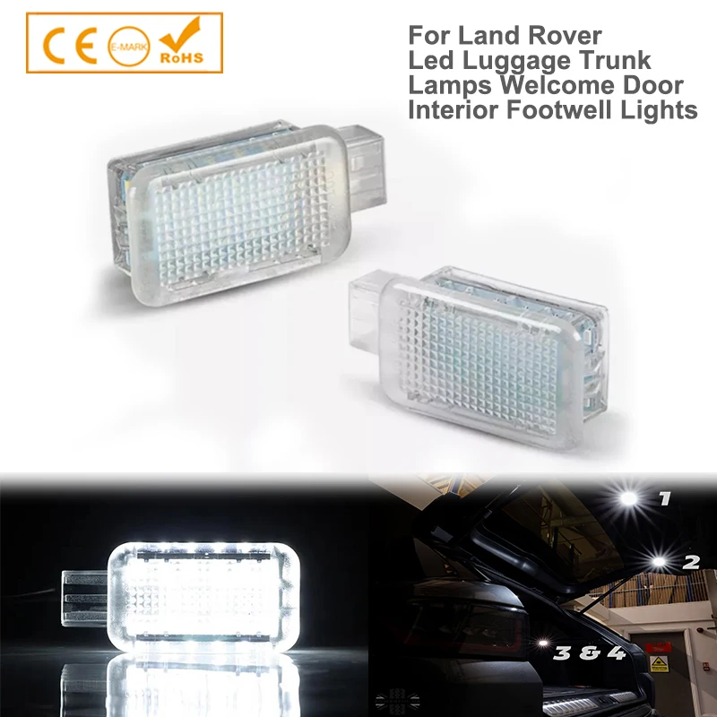

Внутренние фонари Footwell для Land Rover L405 L494 Defender 2022, белые светодиодные фонари для багажа, 2 шт.