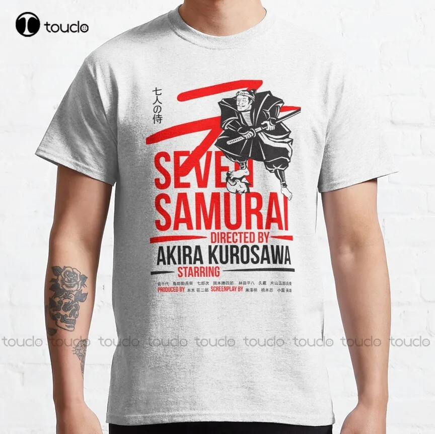 

Футболка Seven Samurai, akira kurosawa, японская Классическая футболка, мужские повседневные рубашки, индивидуальная цифровая печать aldult для подростков, унисекс