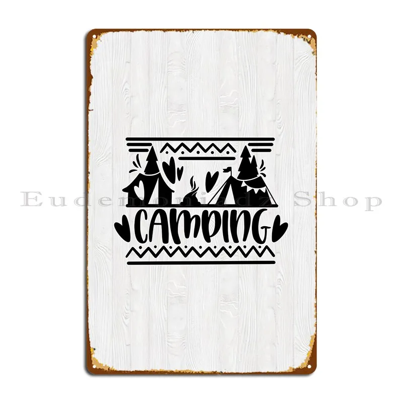 

Металлический постер для кемпинга с надписью «заржавей»