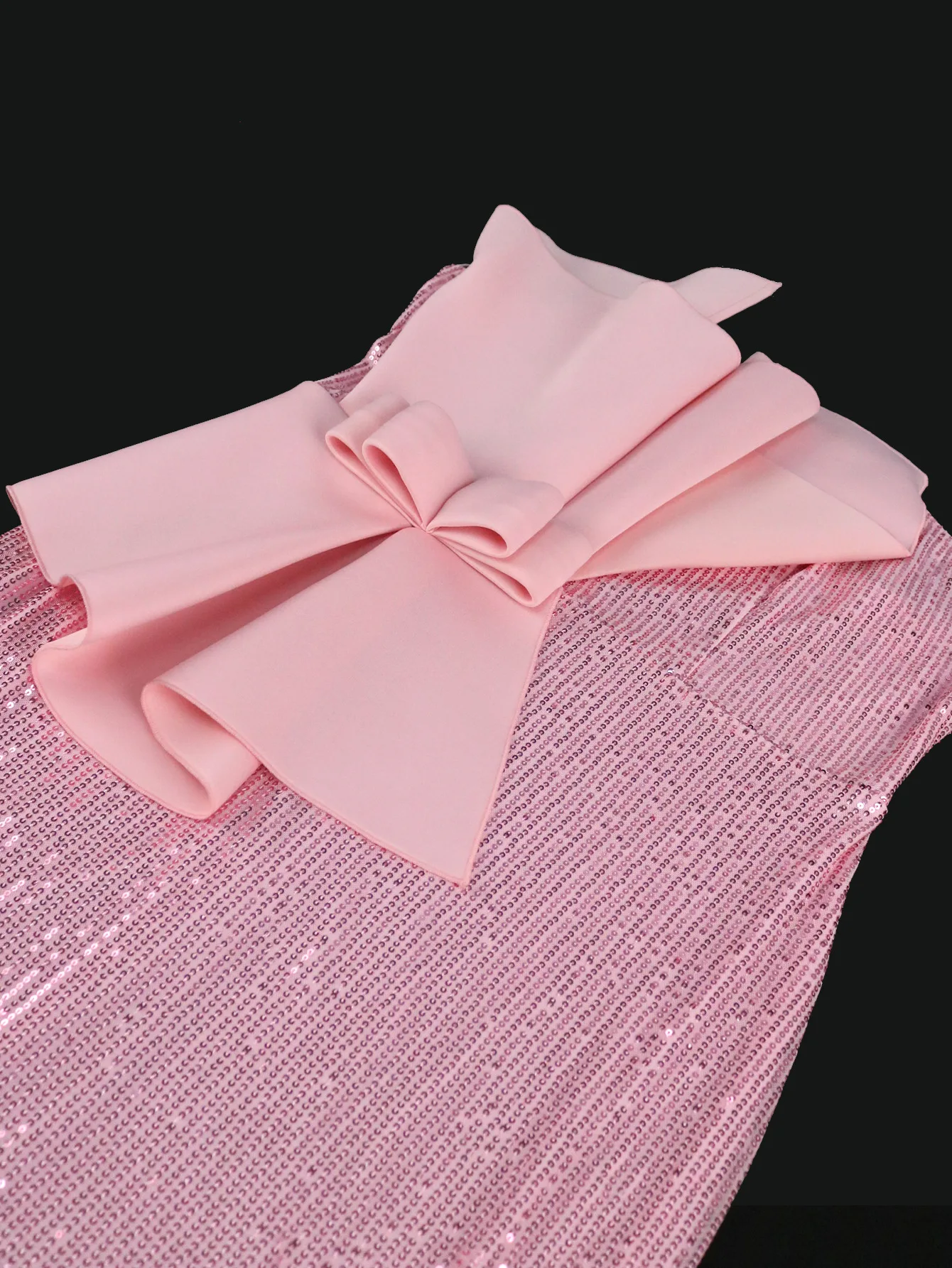 Plus Size Sequin Dress Lady Bow Club Evening Party Cloth Casual Luxury Long Robe 2023 Summer Elegant And Pretty Women's Dress