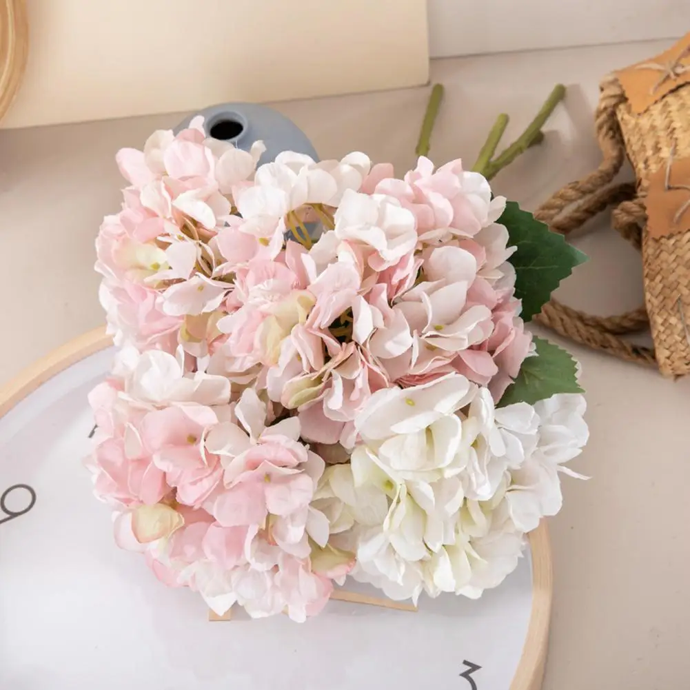 

37cm Artificial Hydrangea Flower Single Branch Realistic Wedding Bouquet Mini Hydrangea Flower Home Decor flores artificiales
