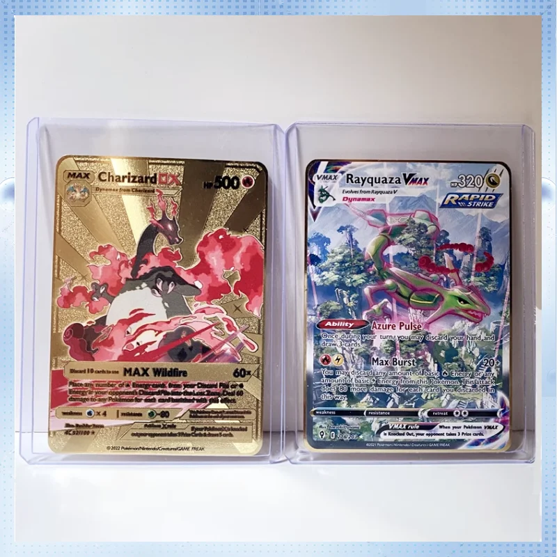 

DIY Pokemon Card Metal Card Crack Empty Seat VMAX Fire-breathing Dragon DX Baby Anime Elf Collection Card TAG