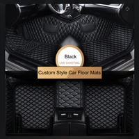 Custom Car Floor Mats for Porsche Panamera 4 Seat 2017-2022 Year Eco-friendly Leather Car Accessories Interior Details