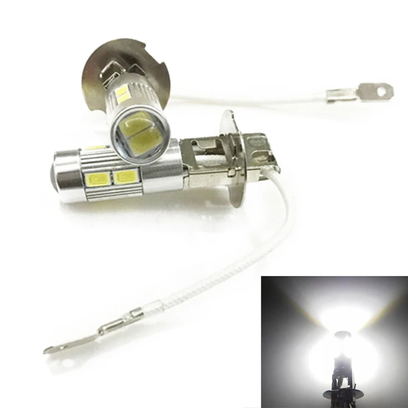 

2 шт., Автомобильные светодиодные лампы 12 В H3 10-SMD 5630