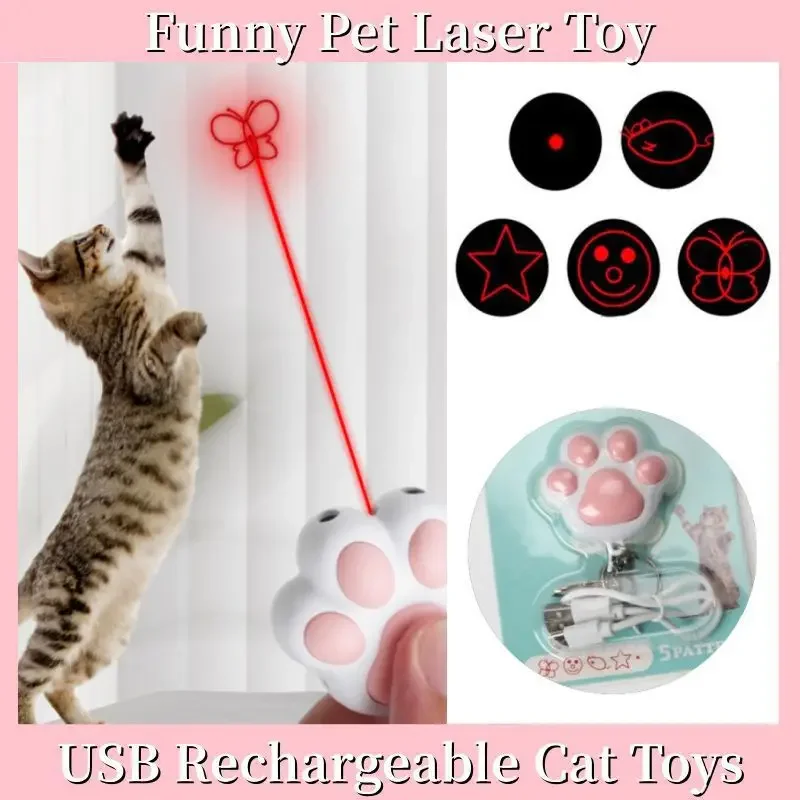 

Funny Kitten Training Laser Toy USB Rechargeable Multifunctional Pet Laser Toy Pet Laser Toy With Multiple Patterns Pet Supplies