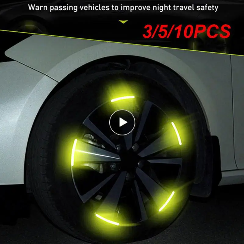 

3/5/10PCS Universal Car Wheel Sticker Reflective Car Sticker Durable Reflective Strips Folding Car-styling Multifunctional