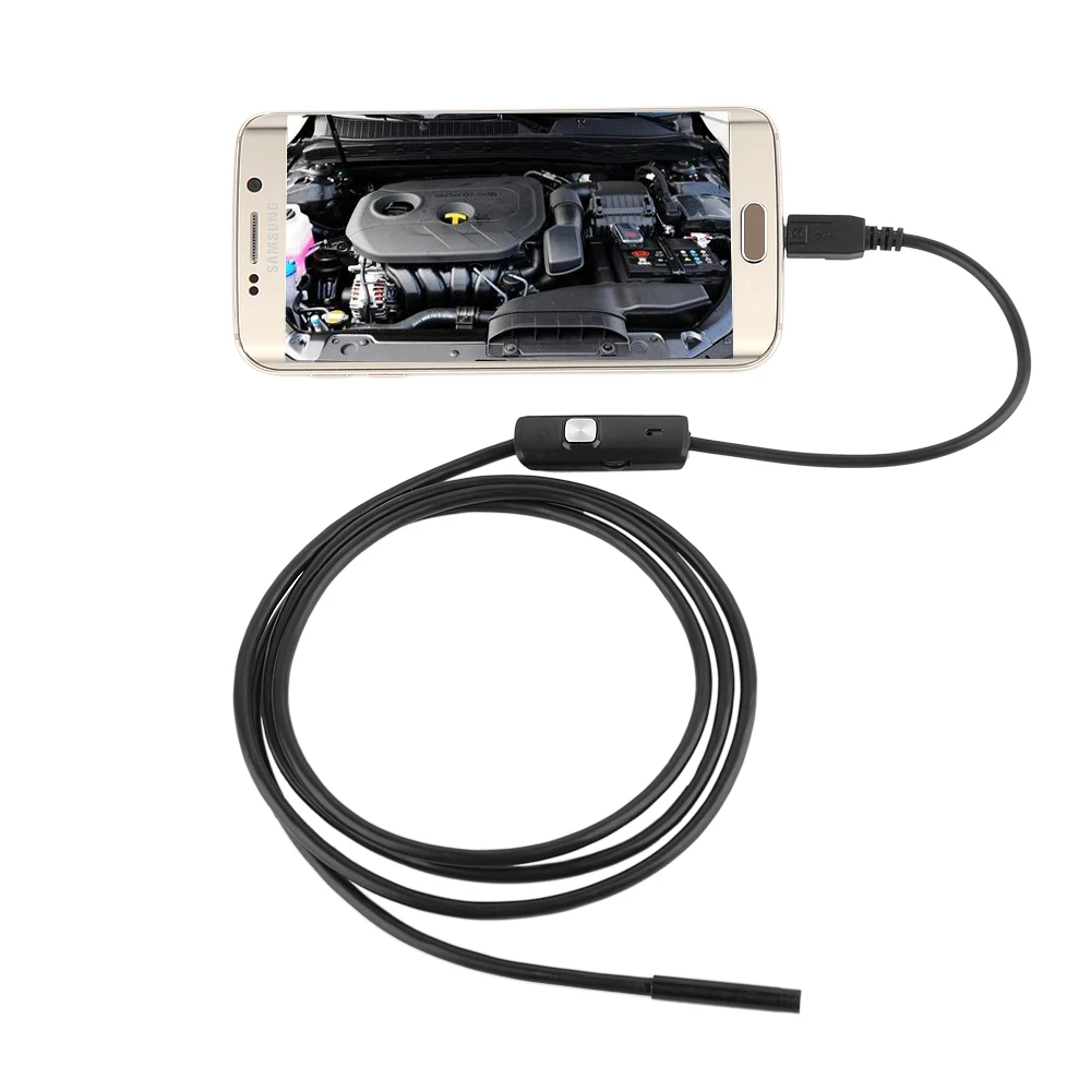 

7mm Endoscope Camera Flexible IP67 Waterproof Micro USB industrial Endoscope Camera for Android Phone PC 6LED Adjustable
