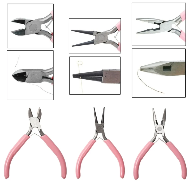 

3 in 1 Jewelry Pliers Set 4.5" Pliers for DIY Crafting Jewellery Art Project