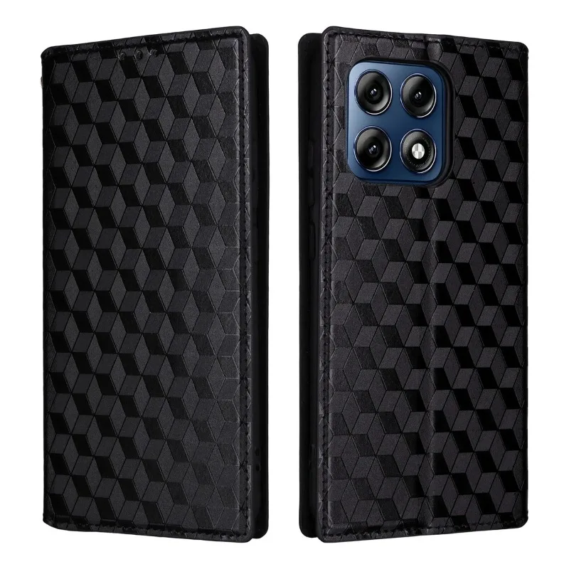 Фото Чехол-книжка для Moto G37 Power G47, кожаный чехол с текстурой под алмазную кору, магнитный держатель, кошелек, задняя крышка для Moto G37 Power G47 №5