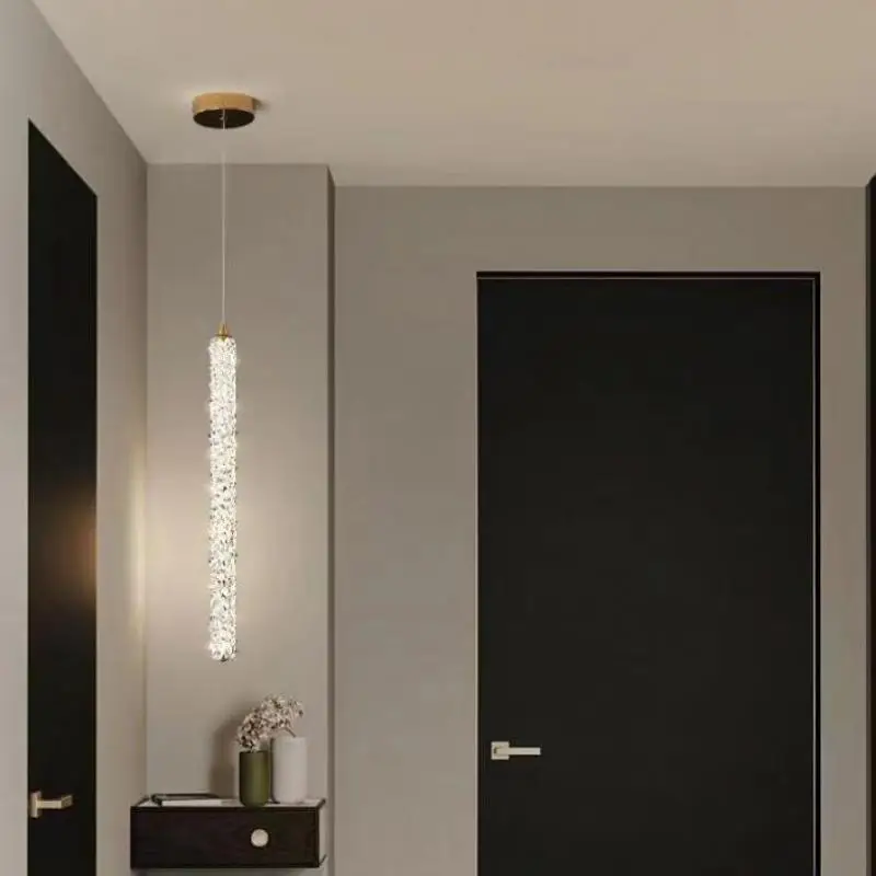 Art Bar кухня хрустальная колонна светодиодная люстра освещение столовая рисунок