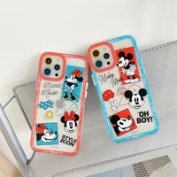 disney retro illustration mickey and minnie angel eyes couples phone case for iphone 13 12 mini 11 pro xs max x xr 6 7 8 se 2 3